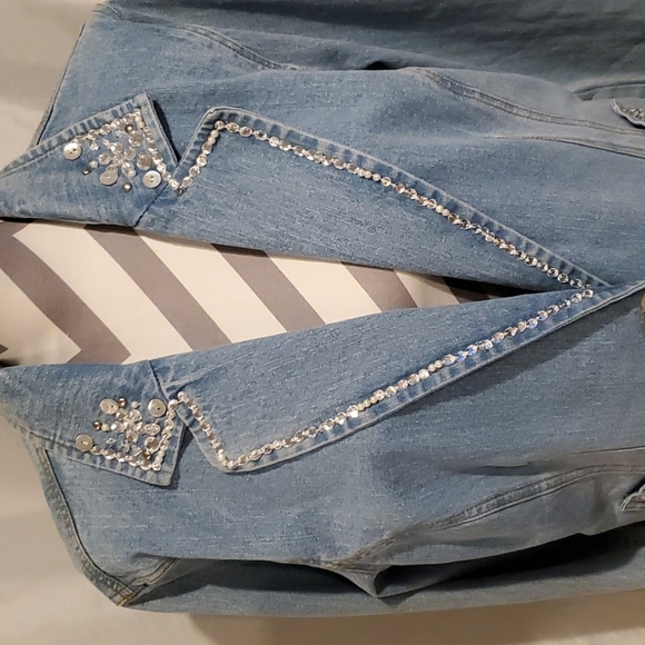Jeanology Collection Jacket W Rhinestones - Picture 2 of 8